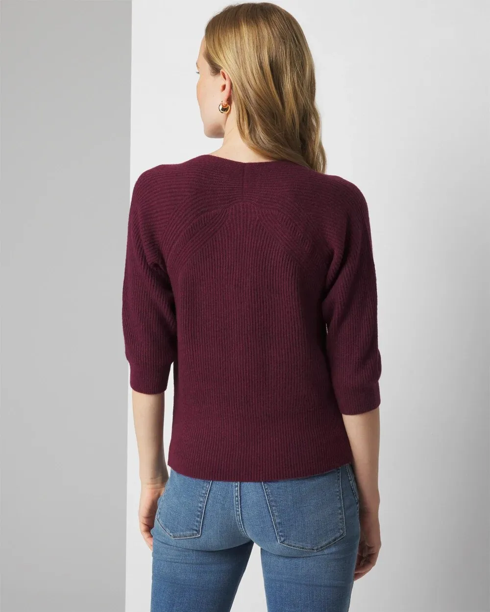 Ribbed Raglan Pullover Sweater