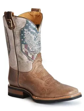 Roper 09-020-8282-8272 BR Mens 2nd Amendment Square Toe Western Boots Brown