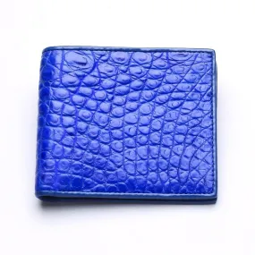 Royal Blue Crocodile Stomach Skin Mens Wallets