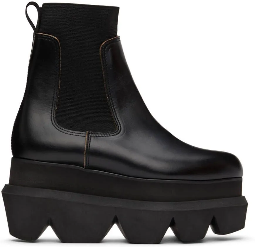 Sacai Black Platform Chelsea Boots