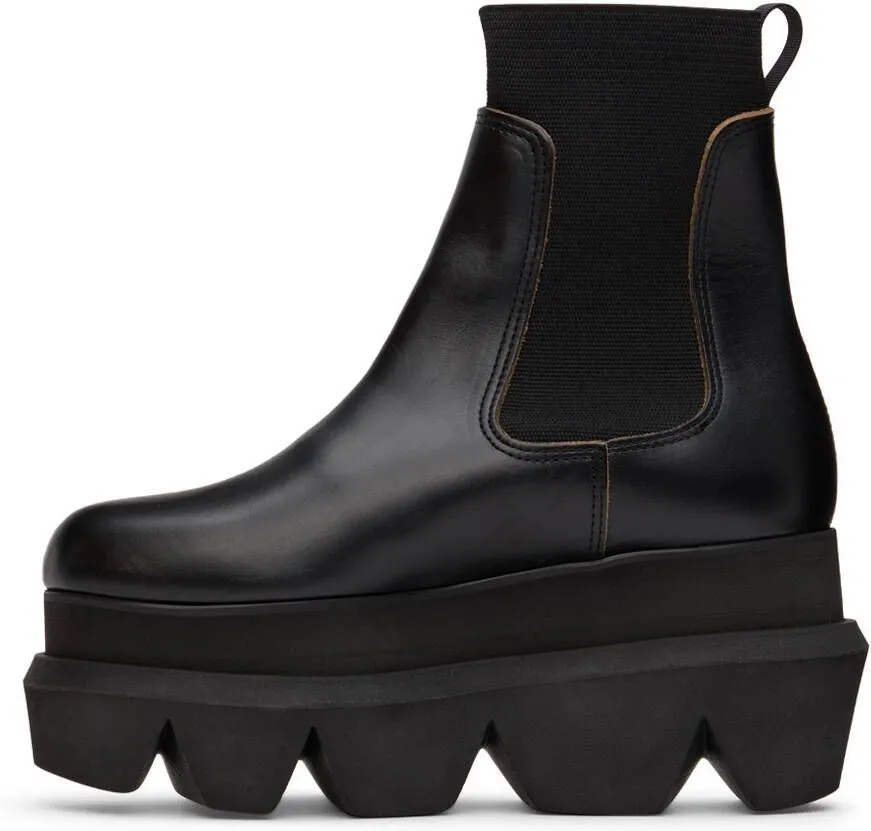 Sacai Black Platform Chelsea Boots