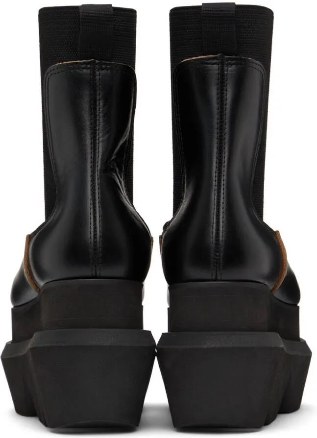 Sacai Black Platform Chelsea Boots