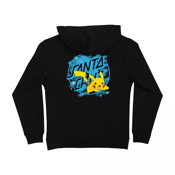 Santa Cruz X Pokémon Pikachu Spray Dot Youth Hoodie - Black