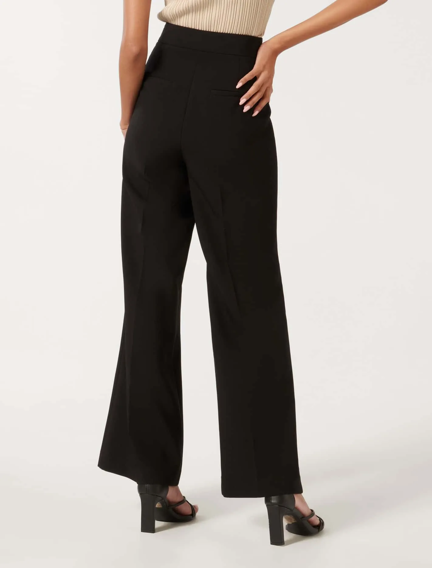 Sara Petite Button Up Slim Flare Pants