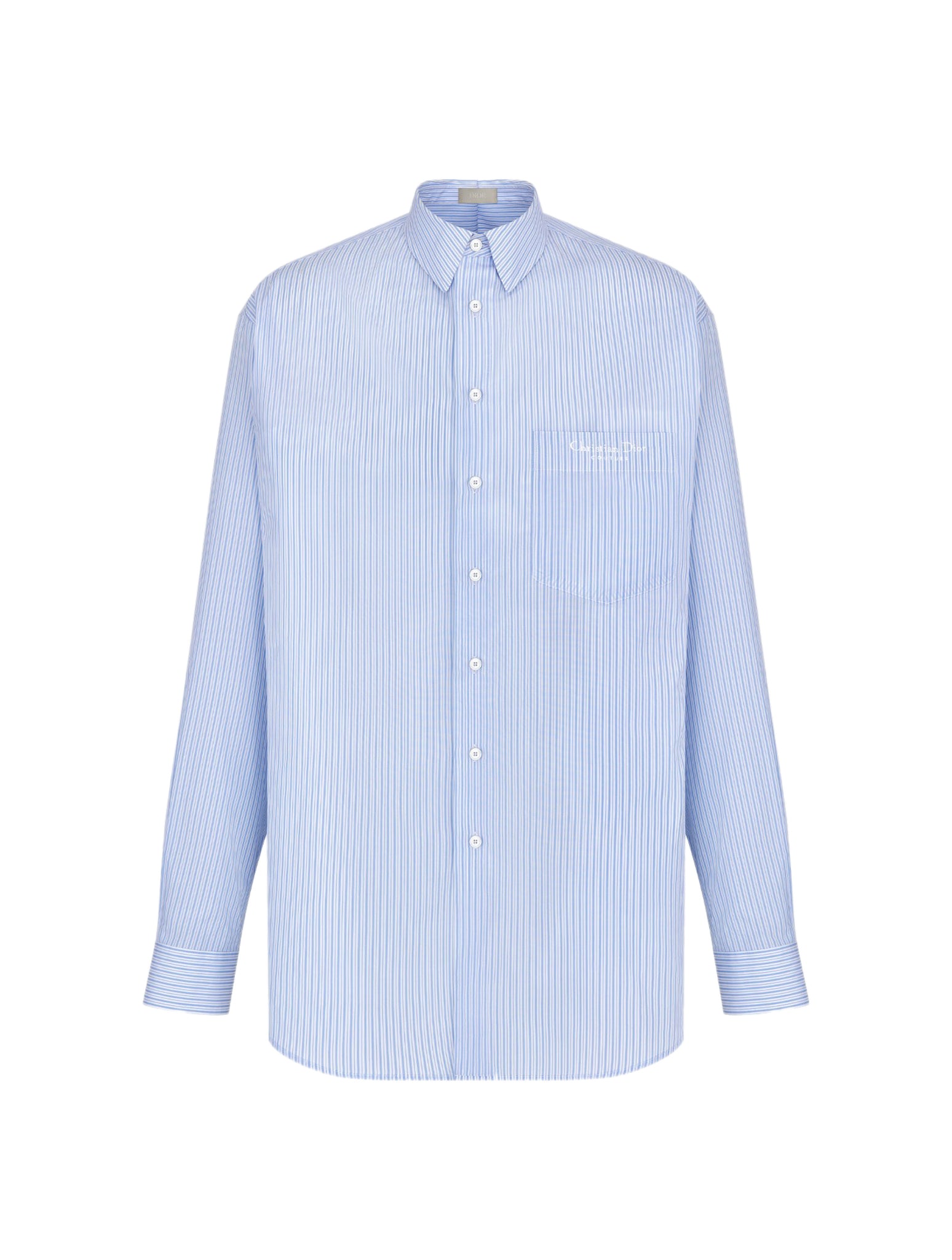 SHIRT Striped blue cotton poplin