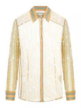 silk shirt printed with two-tone stripes