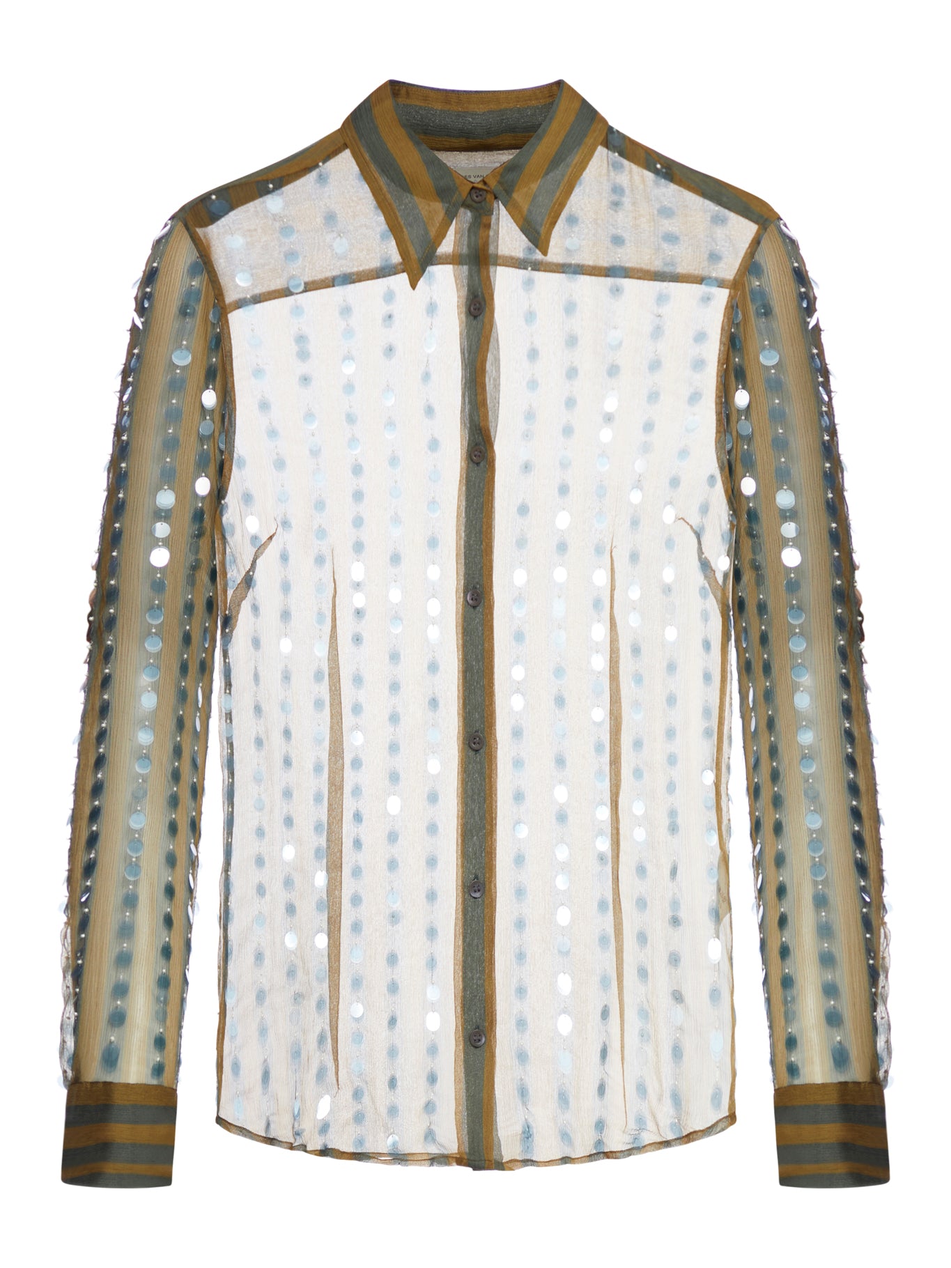 silk shirt printed with two-tone stripes