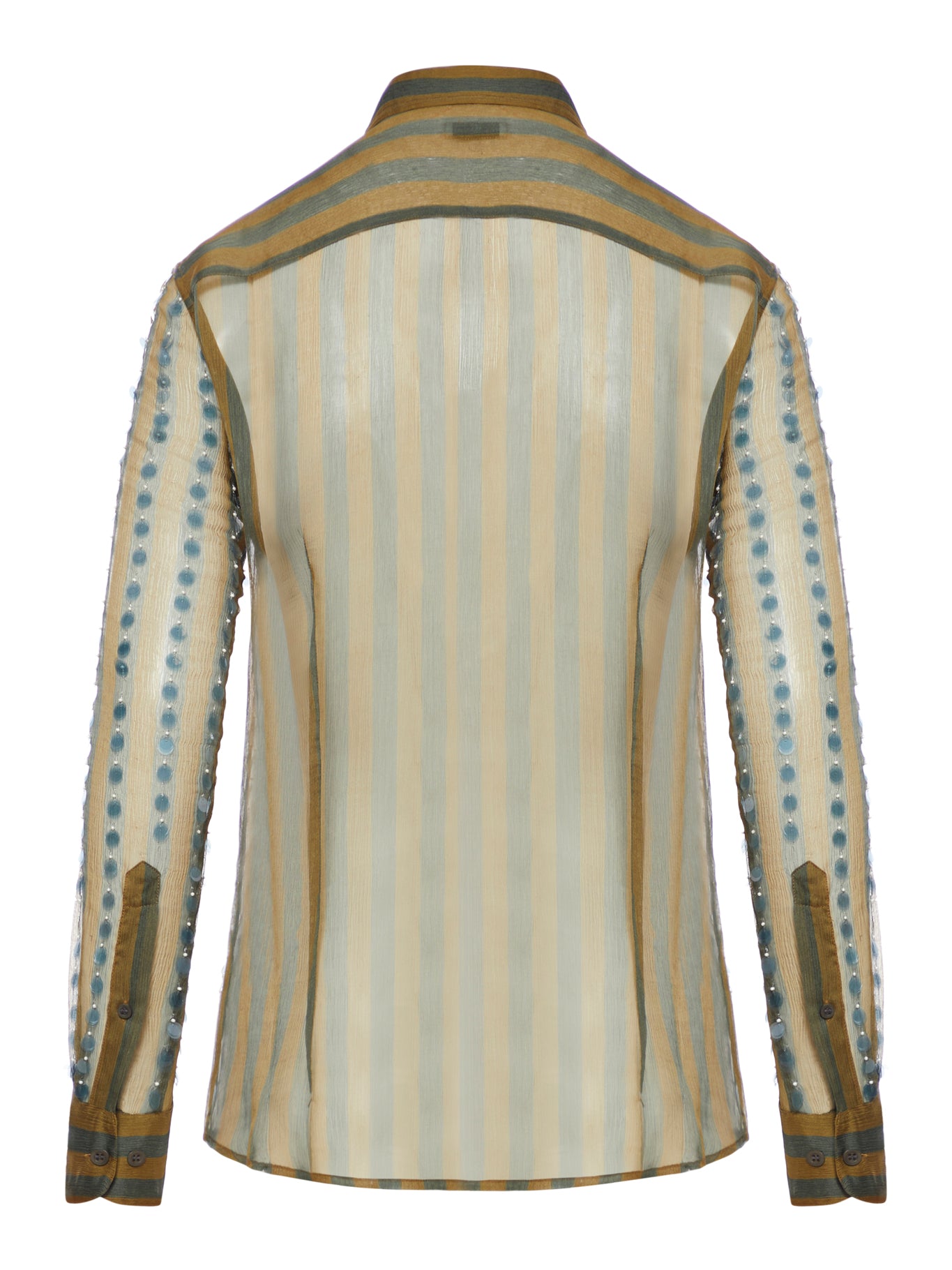 silk shirt printed with two-tone stripes