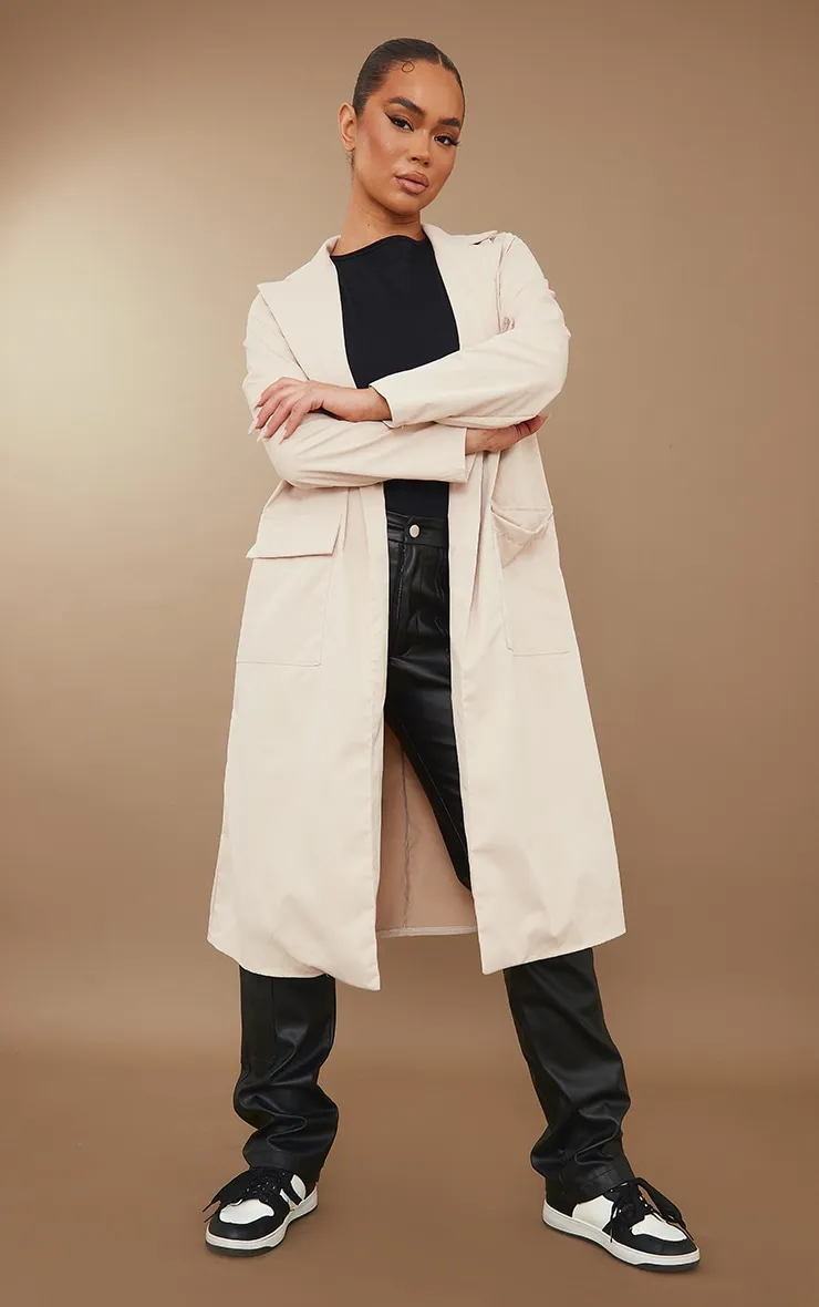 Stone Belted Longline Trench Coat | Outerwear