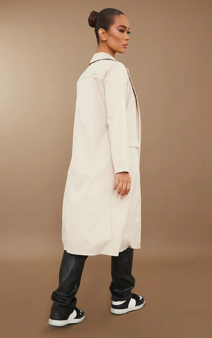 Stone Belted Longline Trench Coat | Outerwear