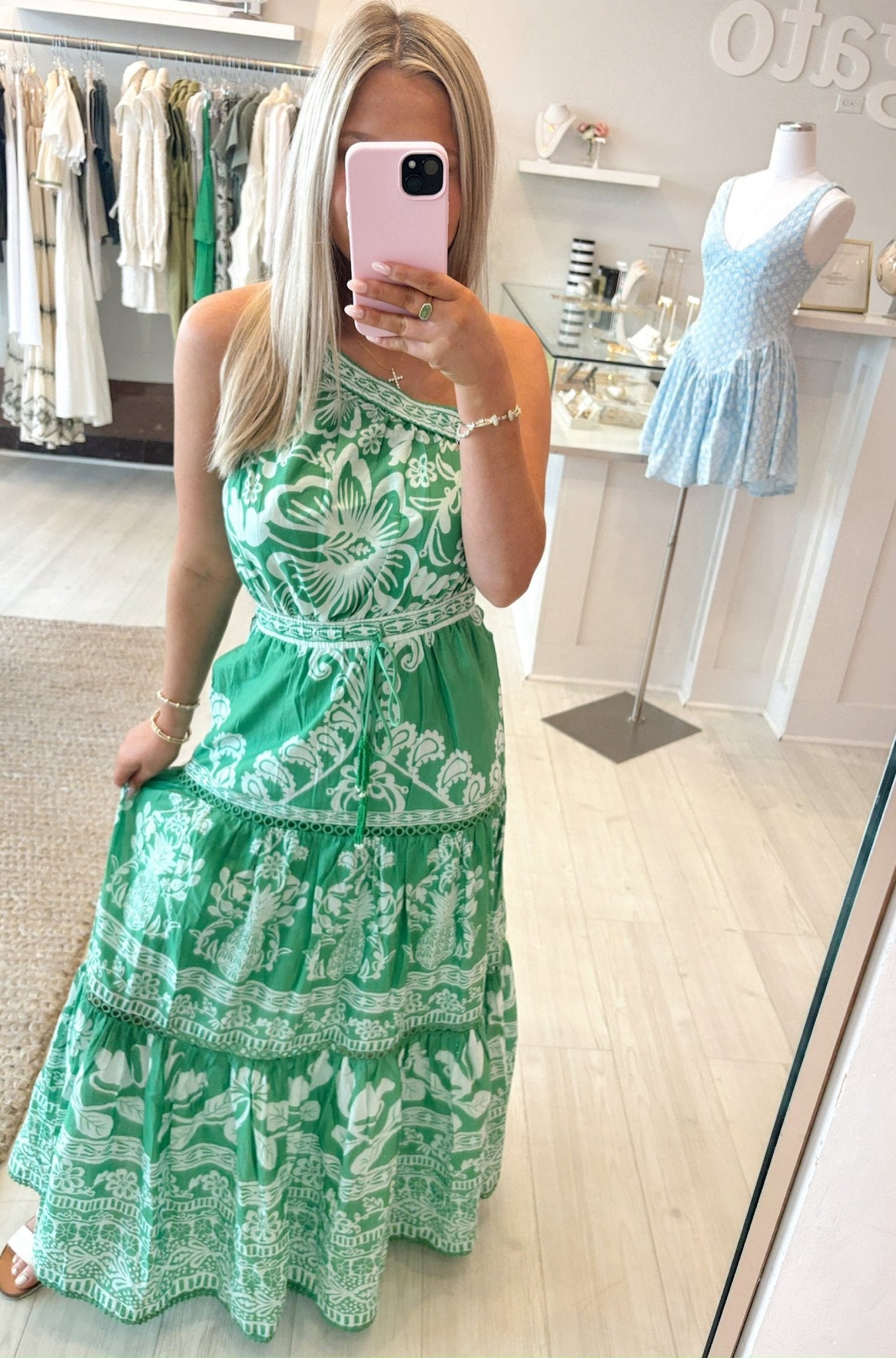 Sweet Garden Green Maxi Dress