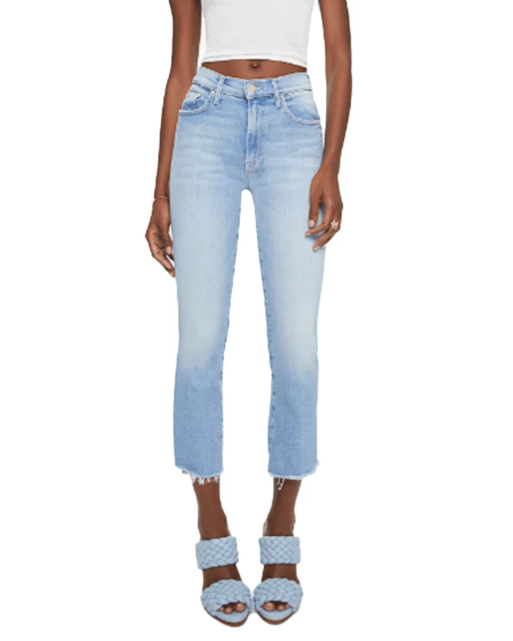 The Insider Crop Step Fray Jean in Lit