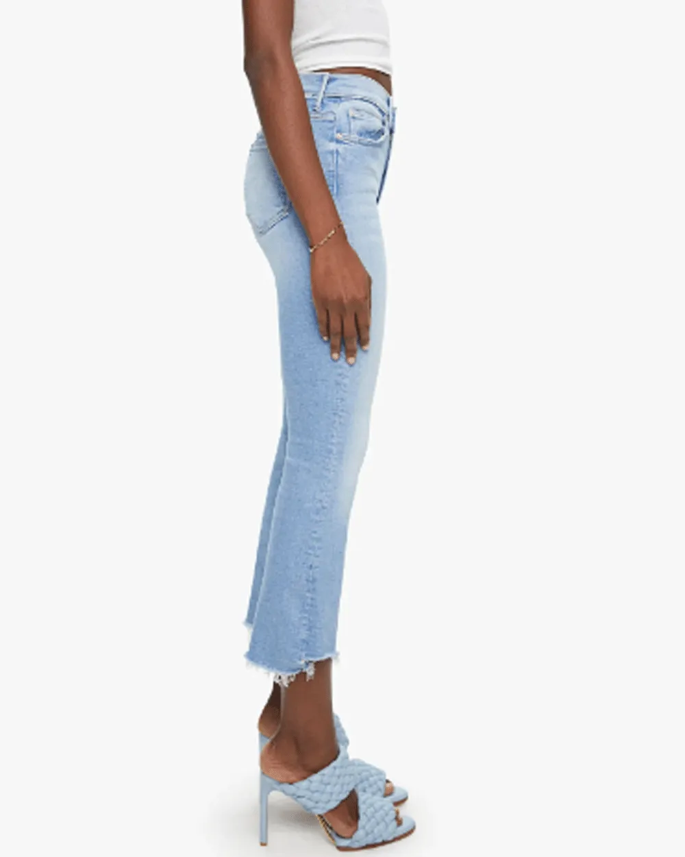 The Insider Crop Step Fray Jean in Lit