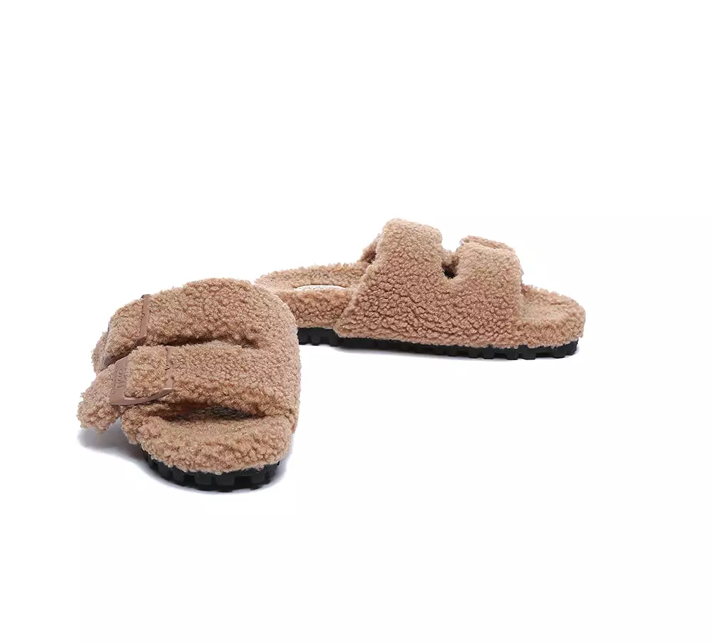 UGG AUSTRALIAN SHEPHERD Women Shearling Buckle Sandal Slides Jennie