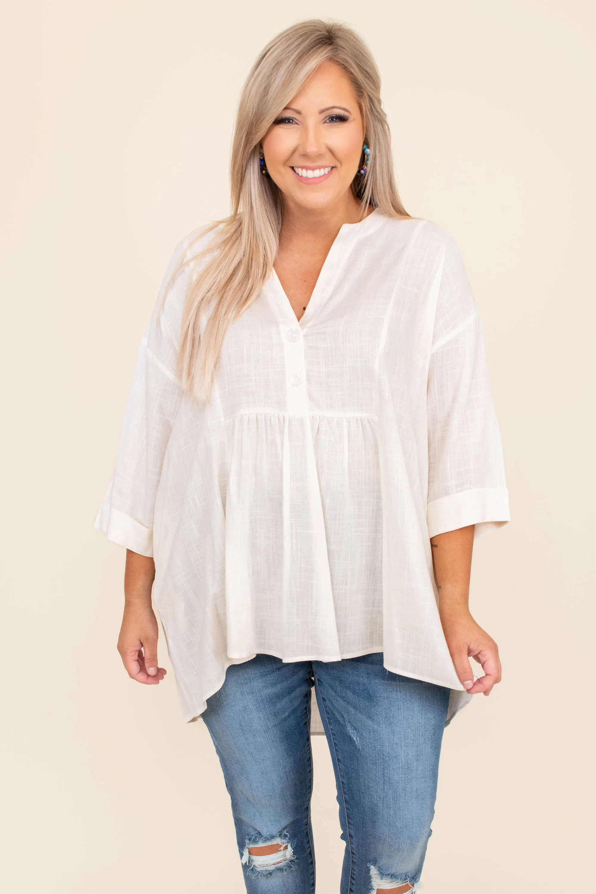 Uncertain Romance Top, Off White