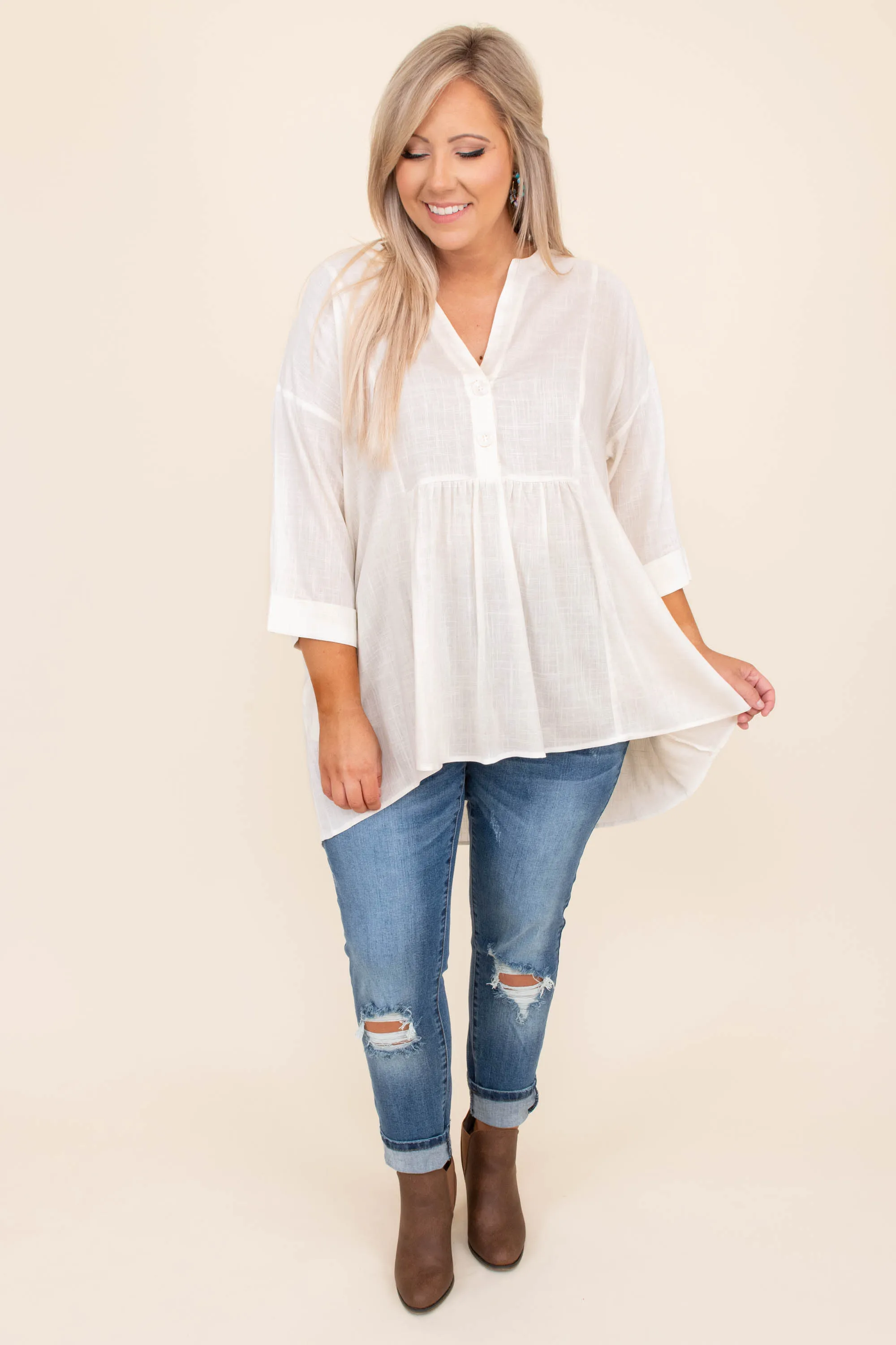 Uncertain Romance Top, Off White