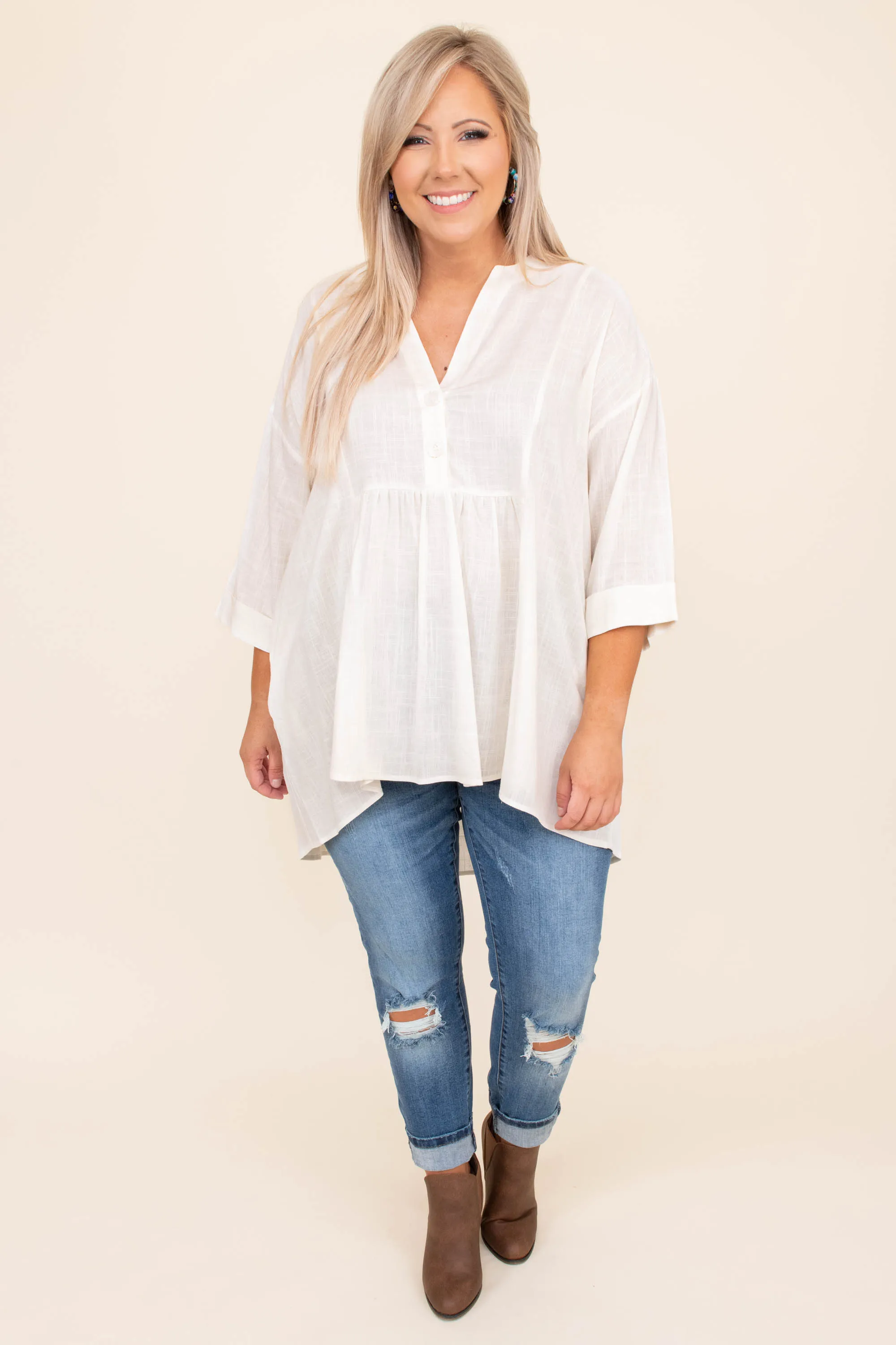 Uncertain Romance Top, Off White