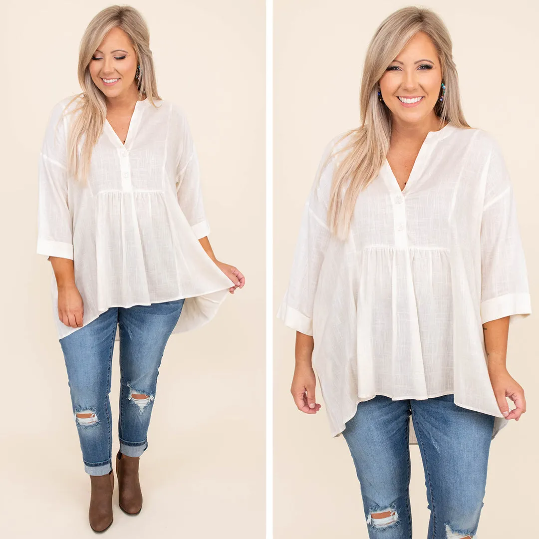 Uncertain Romance Top, Off White