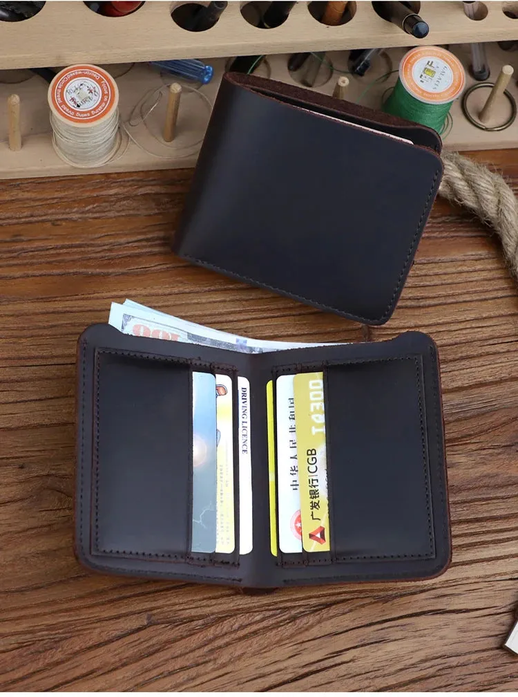 Unisex Handmade Genuine Cow Leather Money Card Holder Wallet