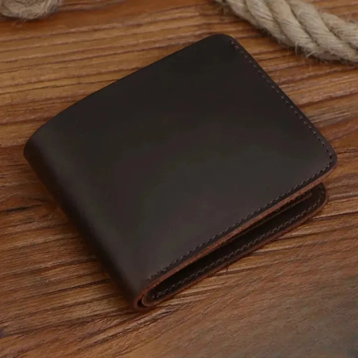 Unisex Handmade Genuine Cow Leather Money Card Holder Wallet