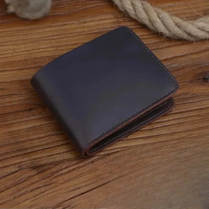 Unisex Handmade Genuine Cow Leather Money Card Holder Wallet