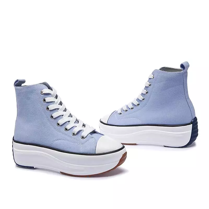 Women's Fashion Casual Lace-up Platform Heel Sneakers