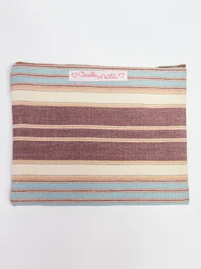 Y2K Cavalli e Nastri  clutch bag in brown, beige and baby blue stripes