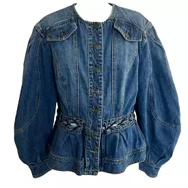 Zimmermann Blue Rhythmic Lace-up Denim Jacket L