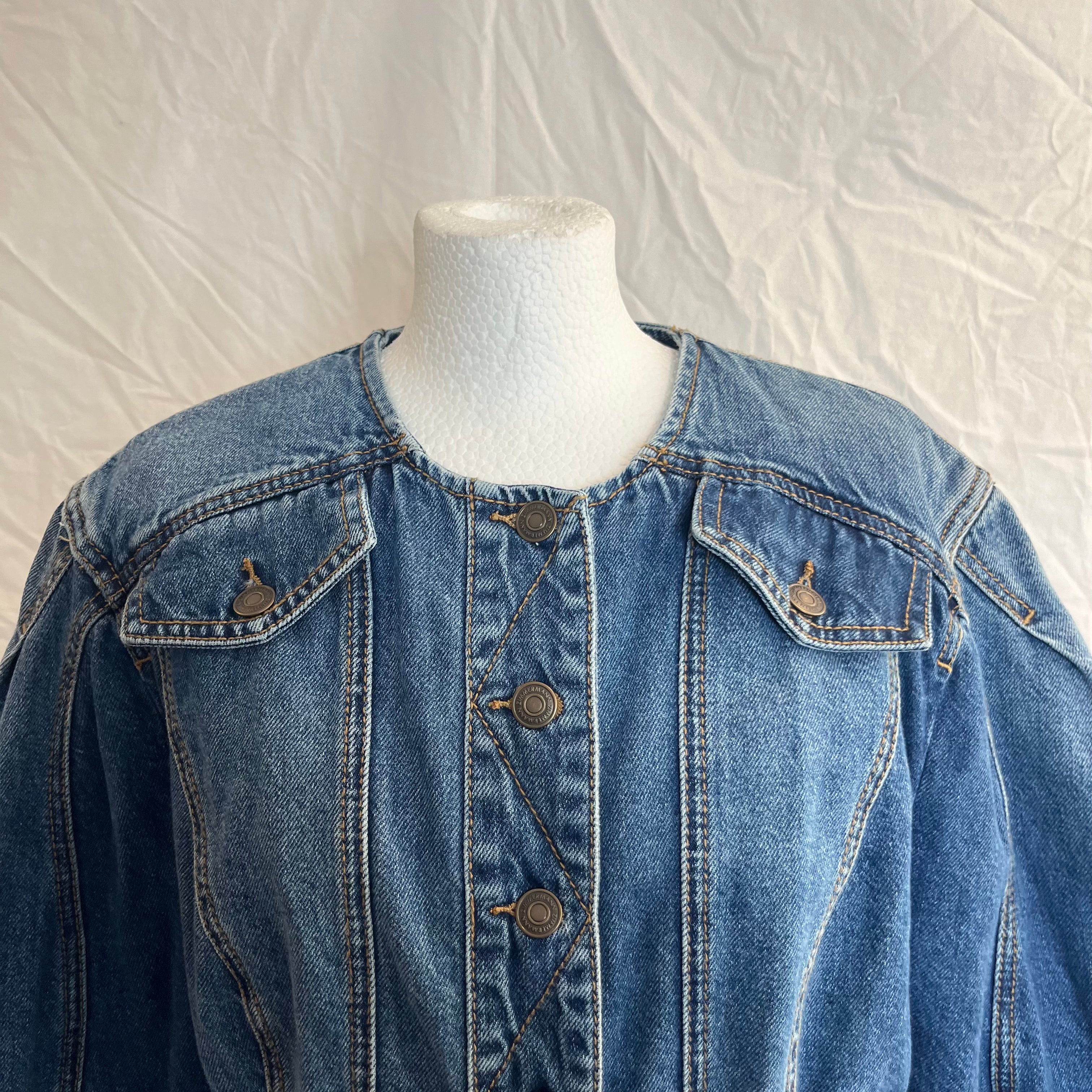 Zimmermann Blue Rhythmic Lace-up Denim Jacket L